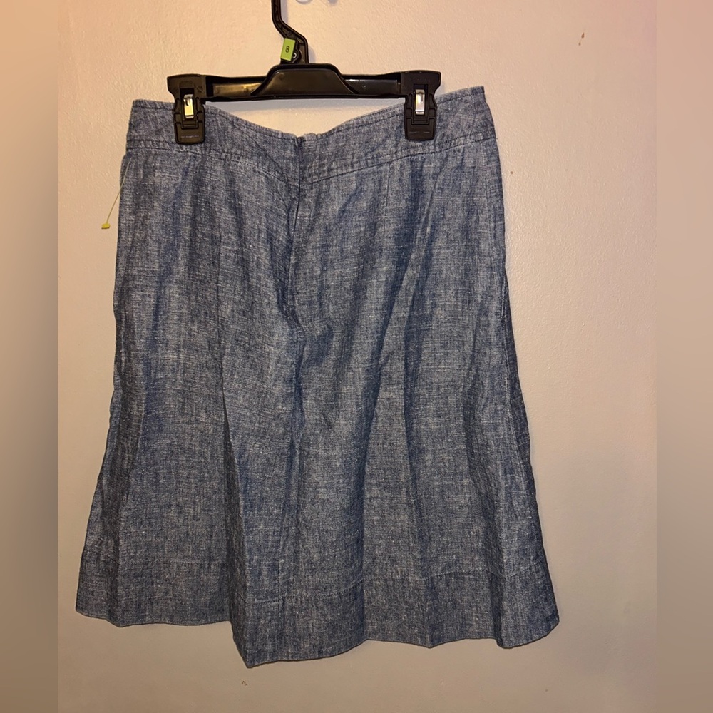 Eileen Fisher A-Line Blue Hemp Organic Cotton Skirt - Picture 5 of 9